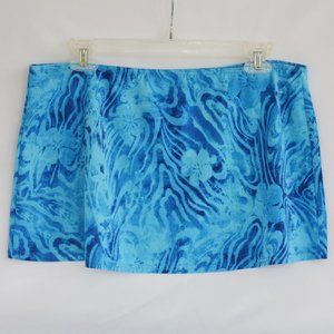 Baltex Swimsuit Cover Up Blue Floral Skirt Size L